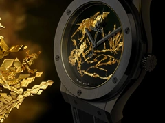 Циферблат новых часов Hublot украсили уникальные золотые кристаллы