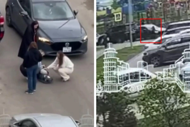 Мальчик выбежал из-за припаркованного автомобиля | Источник: Преображенский Красноярск Preo_24 / Telegram