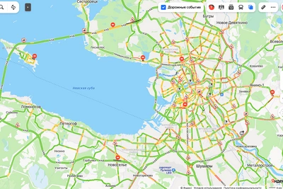 Пробки в Петербурге достигли 7 баллов