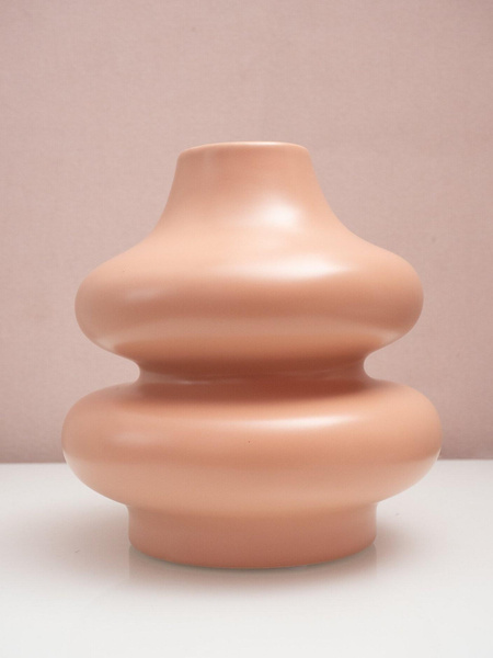 Керамическая ваза для цветов, бежевая