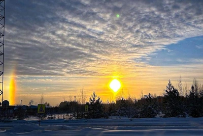 Жители ХМАО увидели редкое гало — 'тройное солнце'