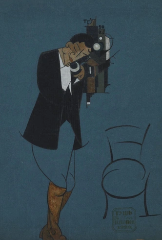 Николай Попов. «Я у телефона (Автопортрет)». 1920. Самарский областной художественный музей | Источник: пресс-служба выставки