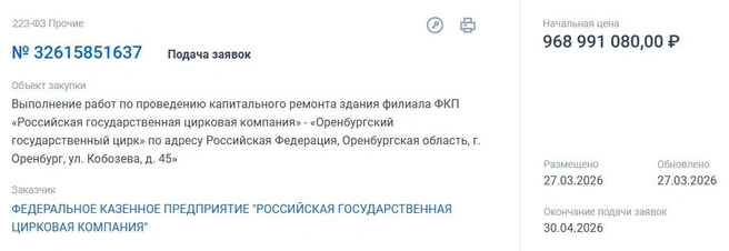 Тот самый тендер | Источник: «Госзакупки»
