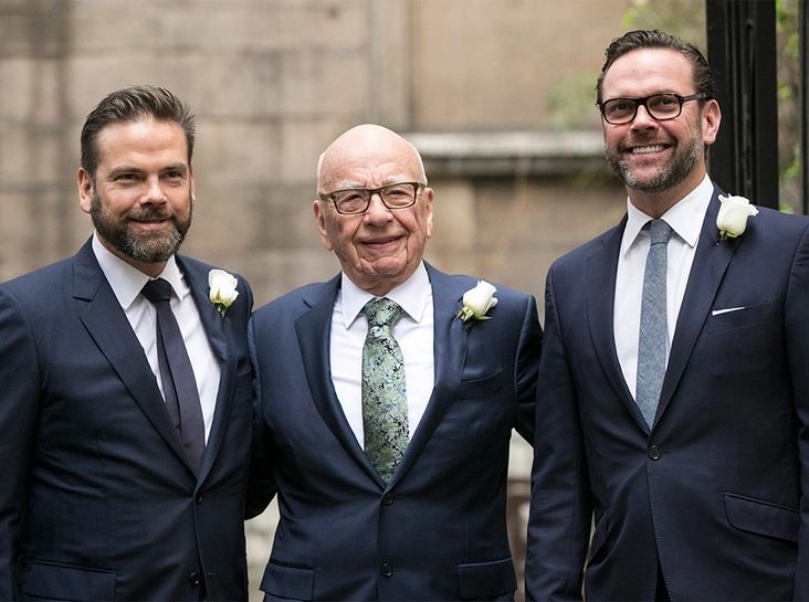 Руперт Мердок с сыновьями, 2016 год