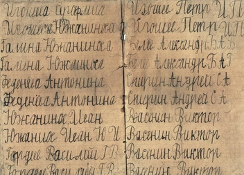 Прописи с именами, их автор неизвестен | Источник: Возрождение деревеньки Грибаны / Vk.com