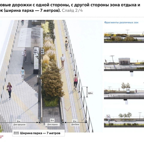 План будущего парка на месте монорельса | Источник: РМТМ | «Развитие Метрополитена и Транспорта Москвы» / T.me