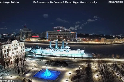 В Петербурге холодное утро и снег днём