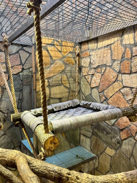 Обитателям Ленинградского зоопарка из пожарных рукавов сделали гамаки. Видео  | Источник: пресс-служба Ленинградского зоопарка