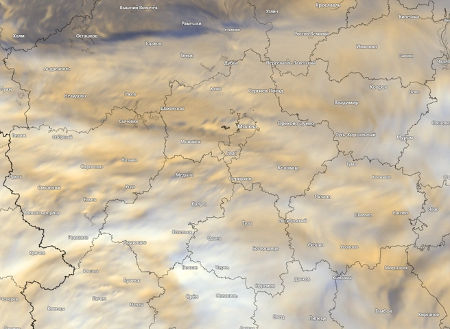Циклон, накрывший центральную Россию | Источник: Windy.com