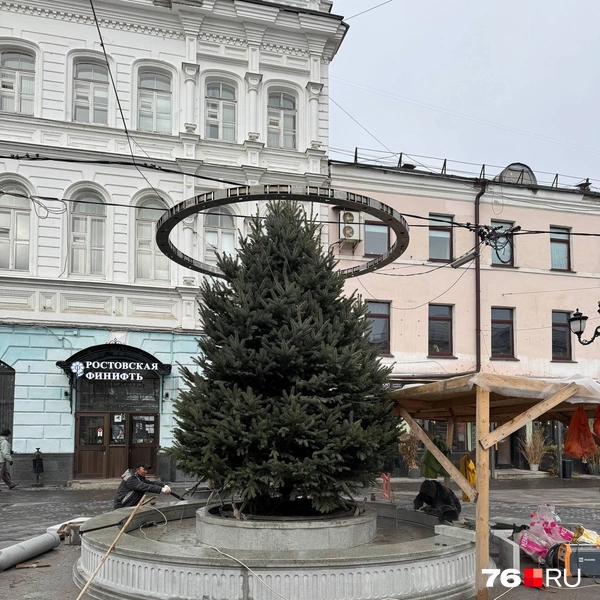 Затем в центре фонтана появилась ель  | Источник: Александр Куренной / 76.RU