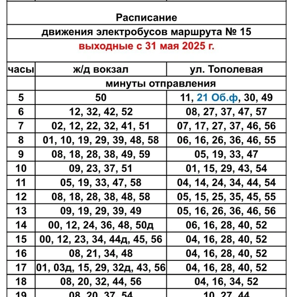 Расписание электробусов в выходные | Источник: МУП «Метроэлектротранс» / Vk.com