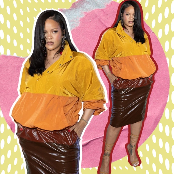 Ветровка + юбка-карандаш — формула эффектного образа на зиму 2025/26 от Рианны | Источник: theGirl