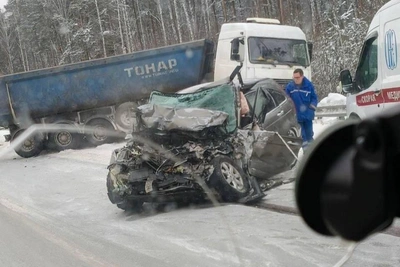 Woman driving Honda dies after skidding under truck trailer