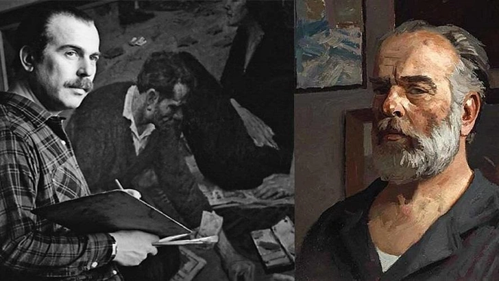 Гелий Коржев и его автопортрет | Источник: Соцсети