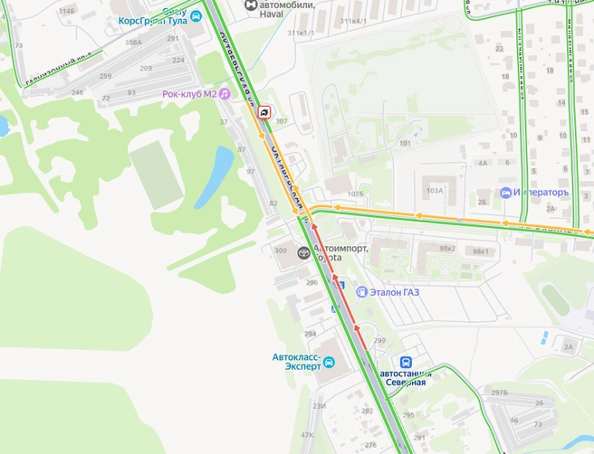 Обстановка в месте аварии | Источник: yandex.ru/maps