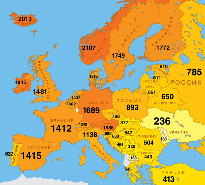 Карта: сколько литров бензина можно купить на среднюю месячную зарплату в разных странах