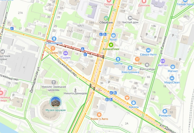 Проехать сейчас непросто | Источник: yandex.ru/maps