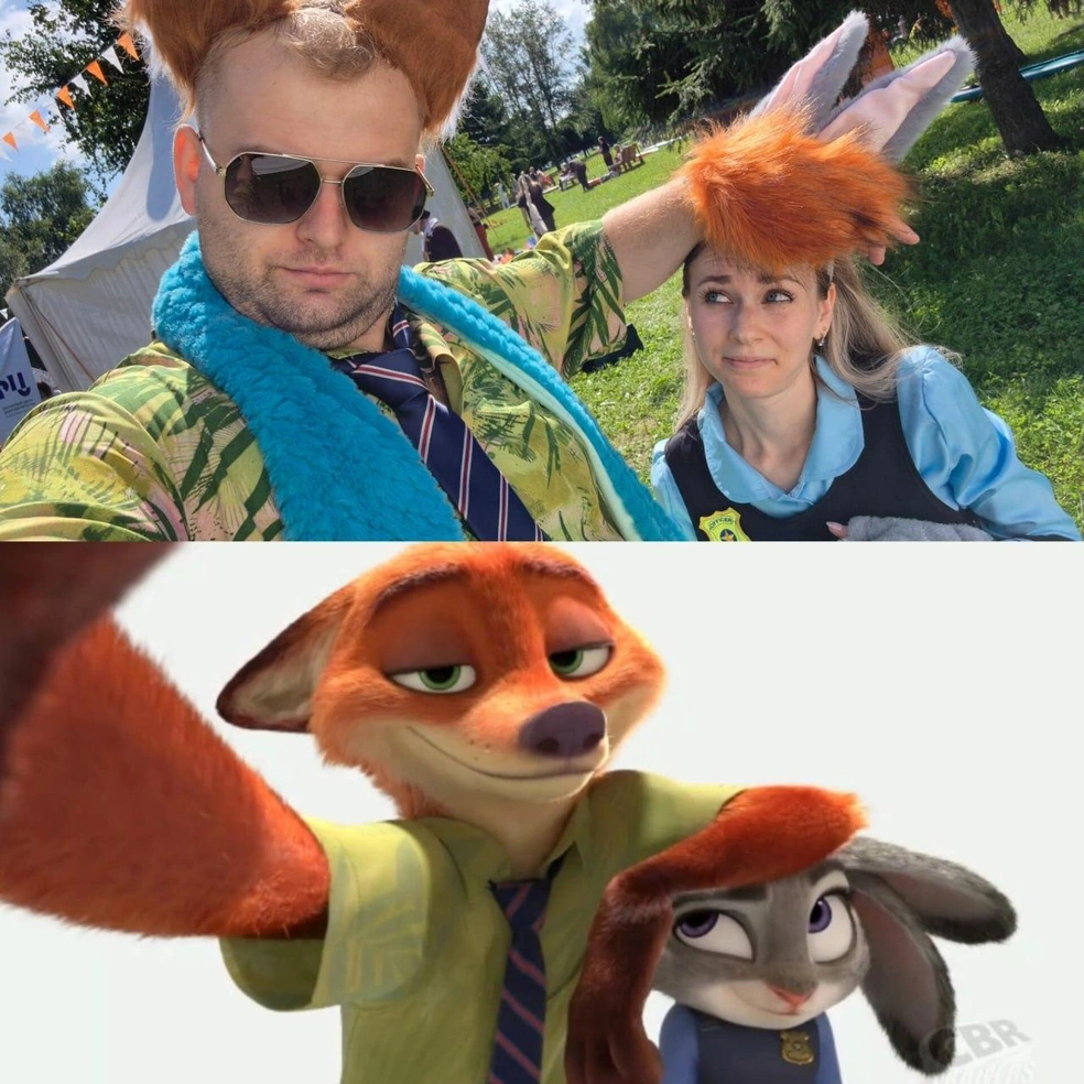 Точь-в-точь! | Источник: Полина Потапова; «Зверополис», Disney (2016)