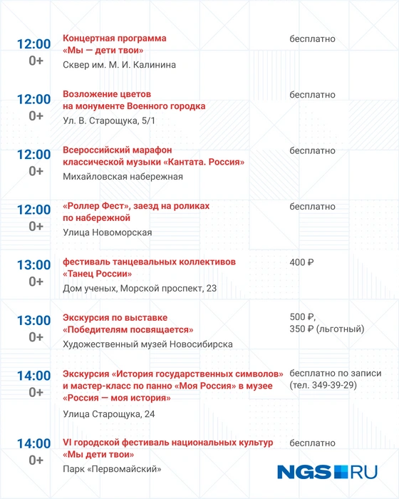 Основные мероприятия начнутся в 12:00 | Источник: Юрий Орлов / NGS.RU