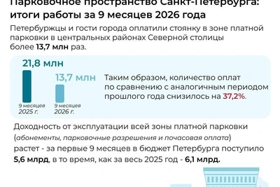 Платная парковка Петербурга принесла 5,6 млрд рублей