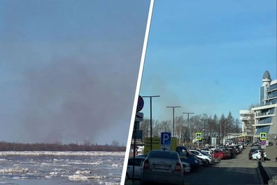 Над Кегостровом в Архангельске заметили дым