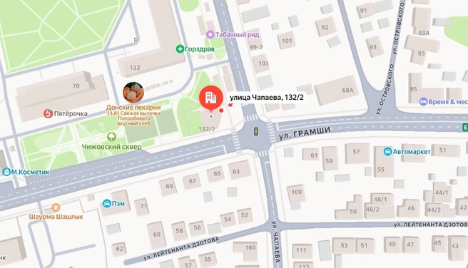 Пешеходная разметка на месте аварии отмечена и на карте | Источник: Яндекс.Карты / yandex.ru/maps