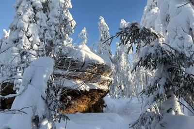 Пермячка показала безлюдный Каменный город в -30°C
