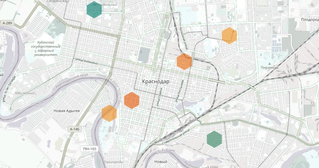 Места, где видно превышение вредных показателей | Источник: Sensor.community