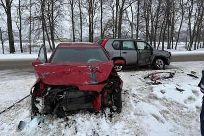 Столкновение иномарок под Воронежем: трое пострадавших