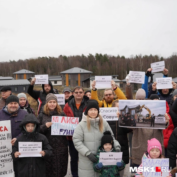 Многие жители поселков пришли с плакатами | Источник: Артем Рамазани-Зубов / MSK1.RU