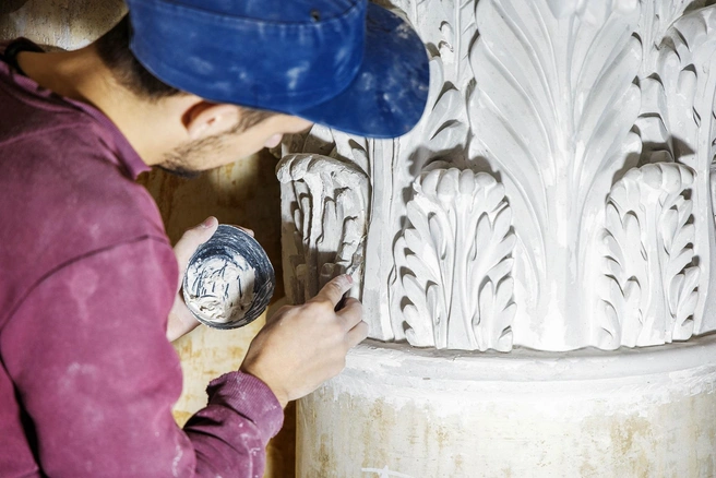 Работа по расчистке лепнины почти завершена | Источник: Михаил Балаев, предоставлено пресс-службой ВТБ