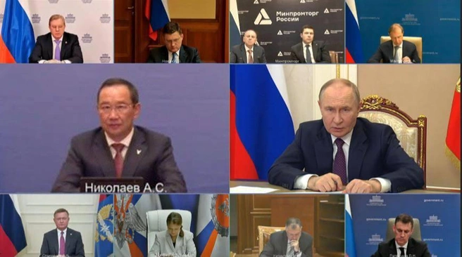 Айсен Николаев обсудил в Путиным проблемы северного завоза в Якутии | Источник: Айсен Николаев / T.me