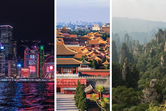 Кроме огромных городов в Китае есть немало и природных достопримечательностей | Источник: Han Zheng / Wikipedia.org; Булат Салихов / UFA1.RU; Zhangjiajie / Wikipedia.org