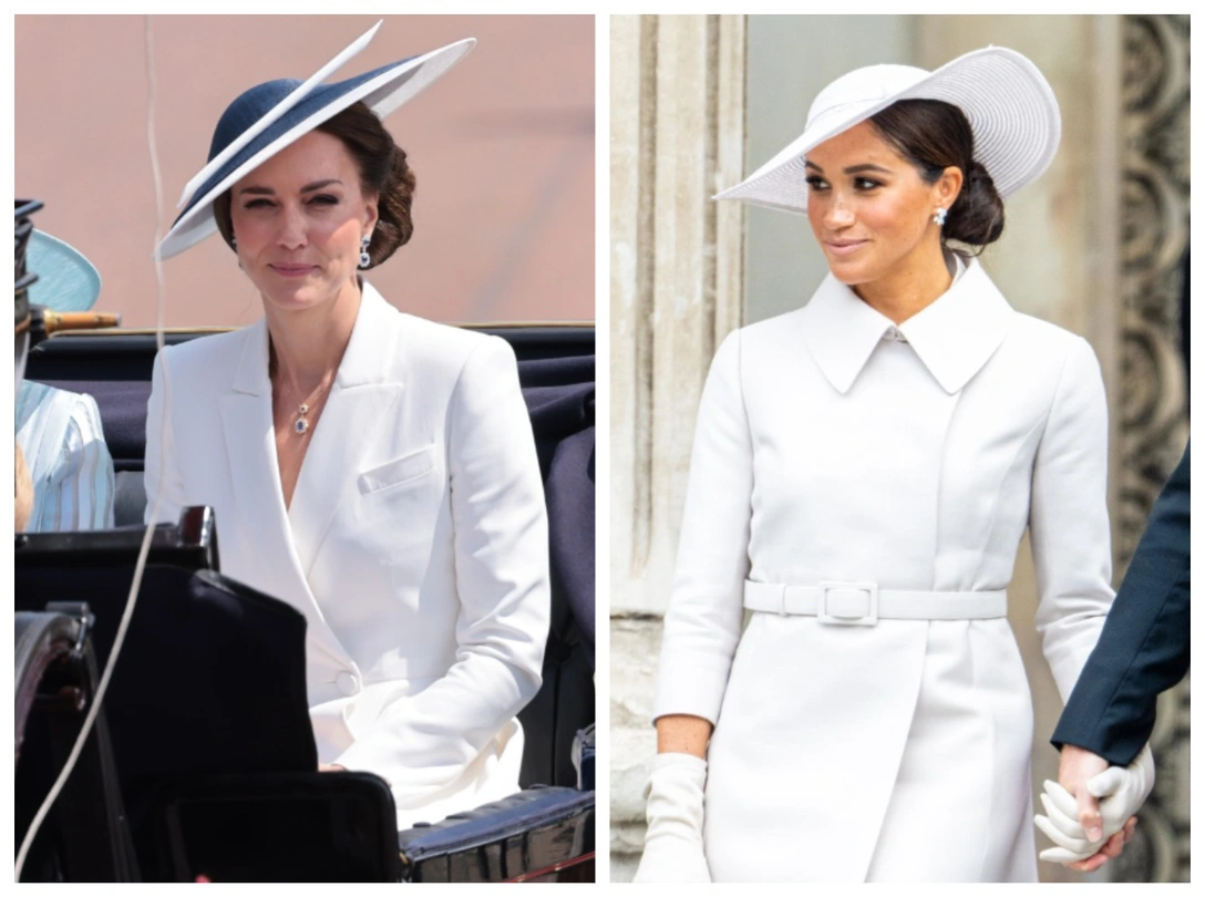 Герцогиня Кэтрин, 2 июня 2022; герцогиня Меган, 3 июня 2022 | marieclaire.ru