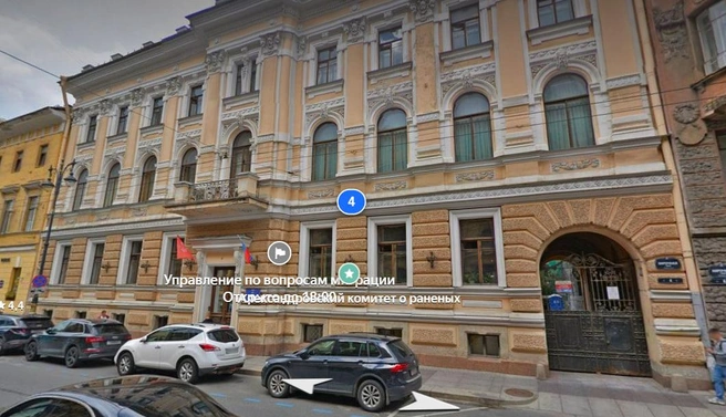Неизвестный бросил ботинок в здание МВД на Кирочной | Источник: скриншот «Яндекс.Карт»
