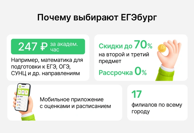 Низкая стоимость академического часа занятий в группе ведущих учителей-предметников Екатеринбурга делает успешную подготовку доступной для большинства семей | Источник: Ирина Калмыкова