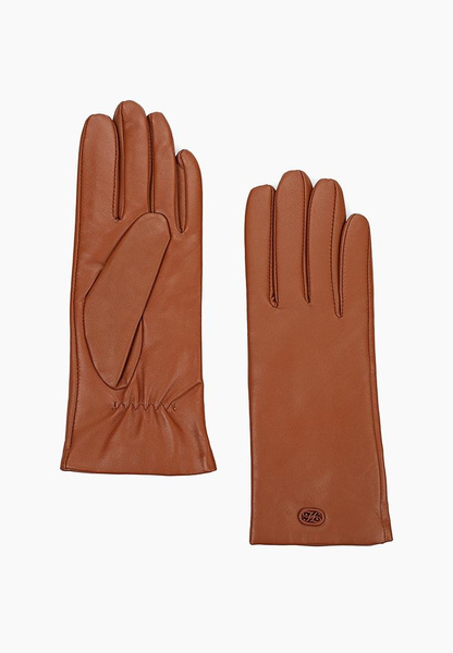 Коричневые перчатки из натуральной кожи