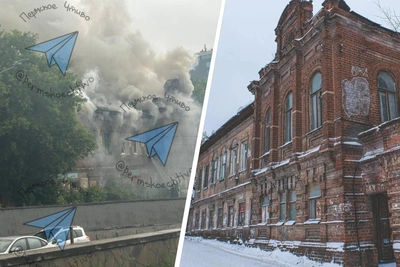 В Перми загорелся дом купца Лаптева: ему почти 150 лет