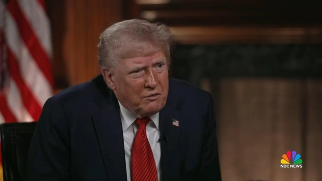 «Может, это нереально». Трамп признал, что может настать момент, когда он признает невозможным добиться мира | Источник: скриншот интервью NBC NEWS