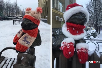 Новогодние образы — один с нарядными варежками! | Источник: Читатель 59.RU