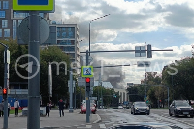 Задымление в центре Москвы у Музея ВС