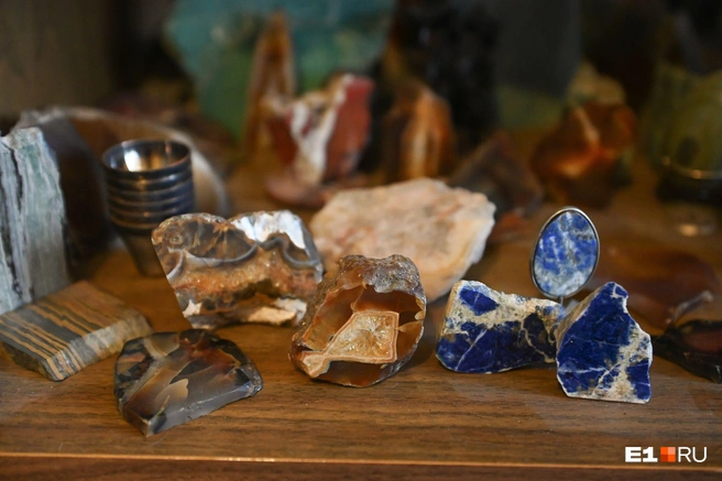 Коллекция минералов у Елены с детства. Она много знает о камнях, ведь мама была художником-ювелиром | Источник: Дмитрий Емельянов / E1.RU