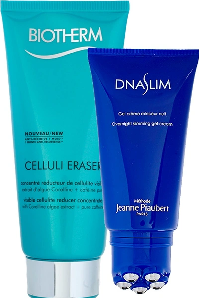 Антицеллюлитное средство Celluli Eraser, Biotherm и ночной гель-крем для похудения Gel Cre`me Minceur Nuit, DNASLIM, Methode Jeanne Piaubert. | Источник: Глеб Кордовский, Николай Гулаков