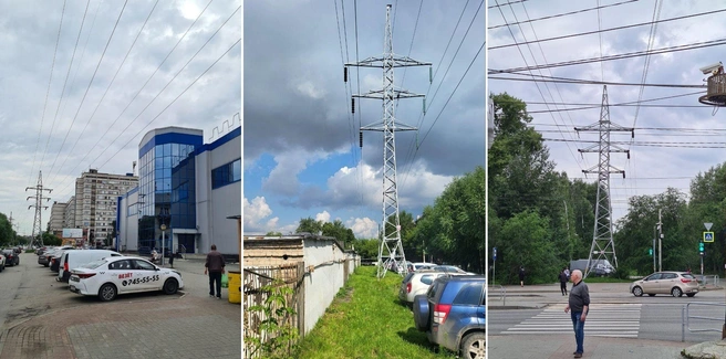 Олег Судариков прислал фотографии данной ЛЭП, которая проходит над гаражами и капитальными строениями | Источник: Олег Судариков