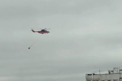 Над Москвой пролетела вереница вертолетов