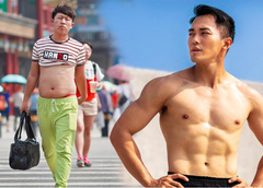 Неожиданно: почему китайские мужчины так любят оголять живот на публике