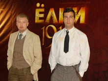 Иван Ургант и Сергей Светлаков на съемках фильма «Елки 1914»