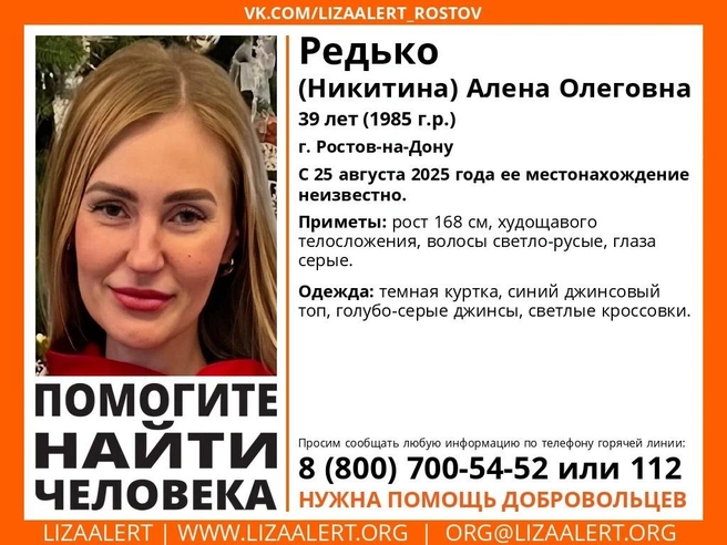 Источник: «ЛизаАлерт» Ростовской области / Telegram
