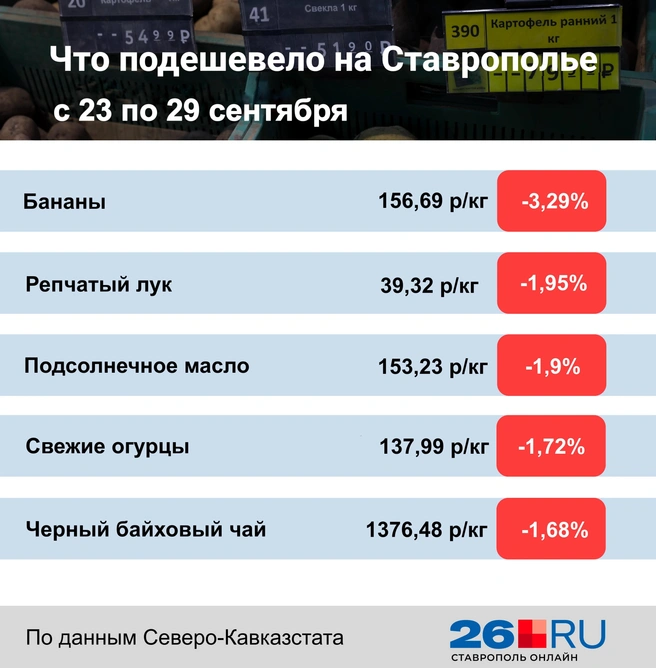 Статистика цен на продукты | Источник: Дарья Гранкина / 26.RU