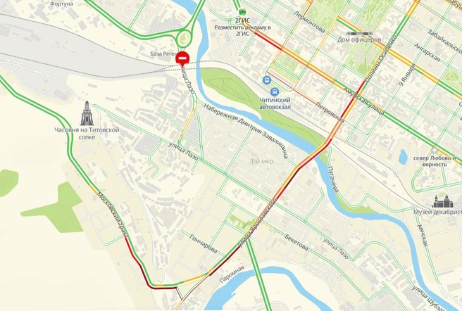 Ситуация с пробками на картах | Источник: 2GIS